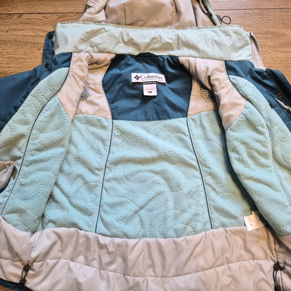 COLUMBIA Women's Plus 1X Waterproof Blue Full Zip Ski Winter Jacket Fleece Lined - Picture 7 of 9